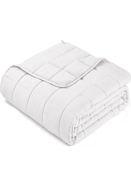 Ağırlıklı Battaniye/yorgan Tek Kişilik 6 kg Beyaz, Dışı 100% Pamuk, Içi Yün & Cam Kürecik Dolgulu, Makinede Yıkanamaz, Sadece Kuru Temizleme, Terletmez, Yaz Kış Kullanılabilir, Yerli Üretim