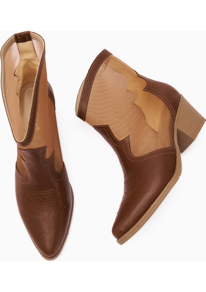 Sevala Taba Nakışlı Trasparan Detaylı Western Kadın Yazlık Bot fiyatları