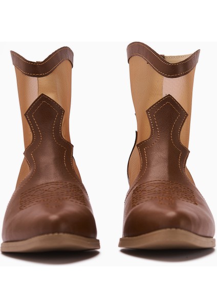 Sevala Taba Nakışlı Trasparan Detaylı Western Kadın Yazlık Bot modelleri