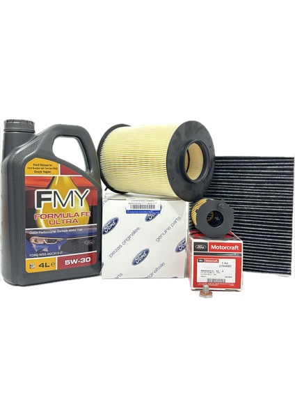Ford C-Max 1.6 Tdci Dizel Filtre Bakım Seti 2008-2011 Hava+Yağ+Karbonlu Polen Filtresi+Motor Yağı