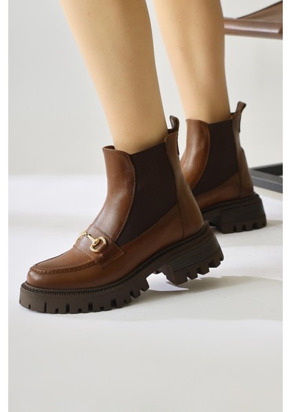 Lemonie Taba Toka Detaylı Lastikli Çekme Bot