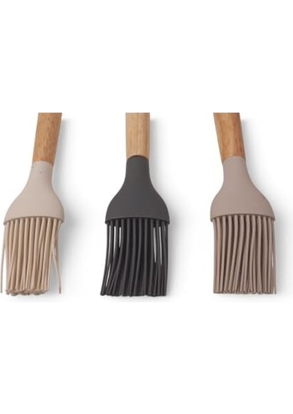 Bambu Saplı Silikon Fırça, Bambu Uzun Silikon Yağ ve Yumurta Fırçası 27CM 3 Renk Seçenekli (Krem) fiyatları