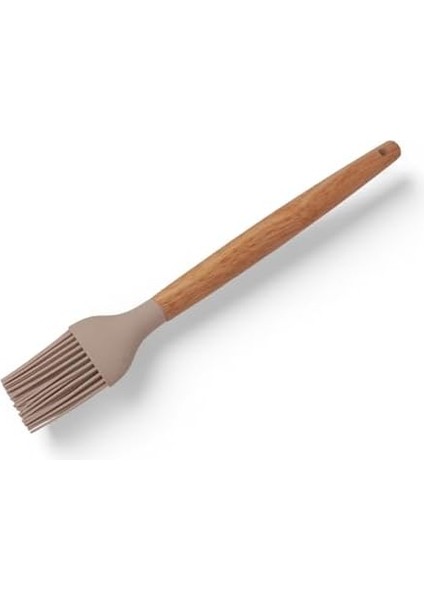 Bambu Saplı Silikon Fırça, Bambu Uzun Silikon Yağ ve Yumurta Fırçası 27CM 3 Renk Seçenekli (Krem) modelleri
