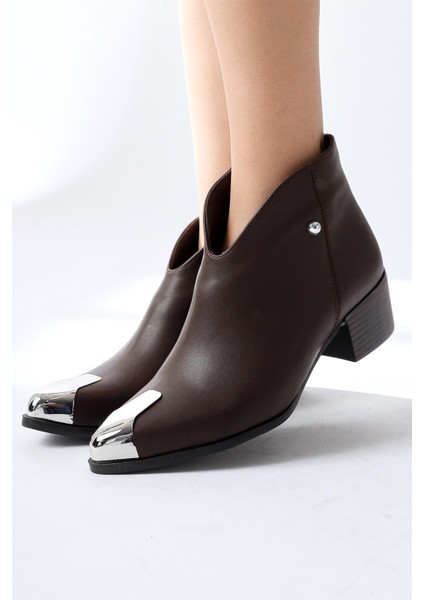 Jay Kahve Sivri Burunlu Metal Detaylı Bot