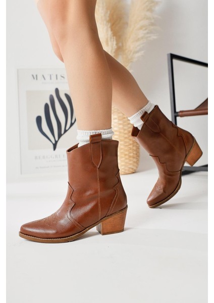 Joo Taba Sivri Burunlu Nakışlı Western Bot