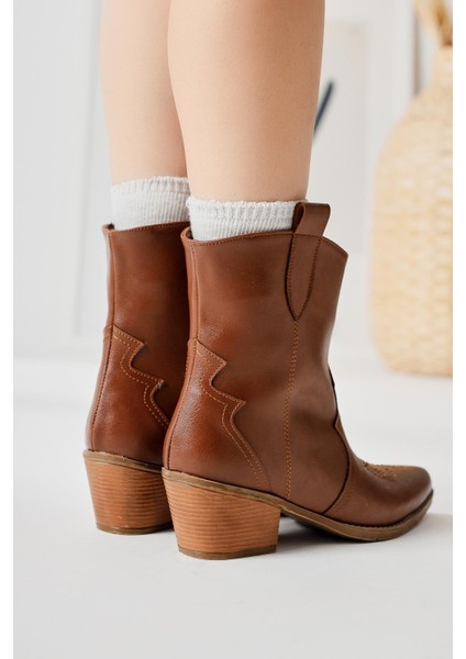 Joo Taba Sivri Burunlu Nakışlı Western Bot fiyatları