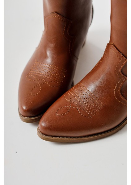 Joo Taba Sivri Burunlu Nakışlı Western Bot fırsatları