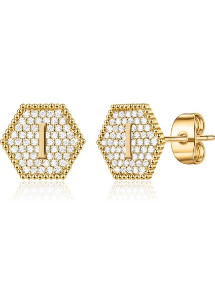 Laatikui Küpe Kız Çocuklar Için S925 Gümüş Post Altın Kaplama Mektup Küpe (Yurt Dışından)