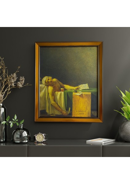 Jacques Louis David (Marat'ın Ölümü 1793) Çerçeveli Klasik Vintage Duvar Tablo fiyatları
