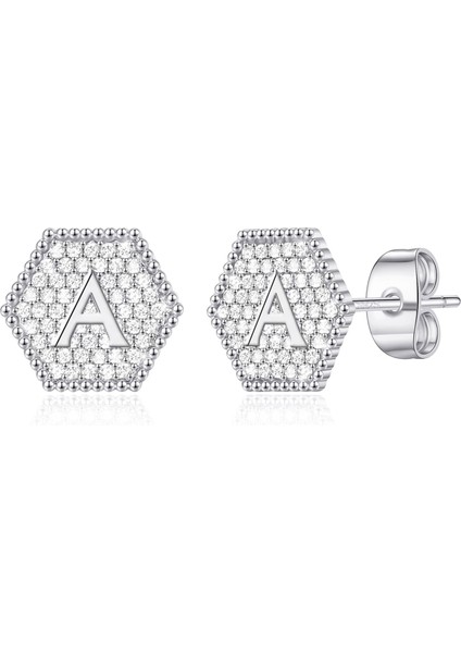 Laatikui Küpe Kız Çocuklar Için S925 Gümüş Post Altın Kaplama Mektup Küpe (Yurt Dışından)