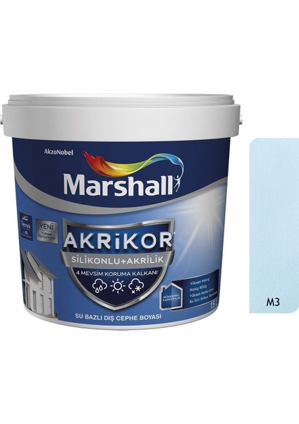 Akrikor Silikonlu + Akrilik Dış Cephe Boyası 15LT M3