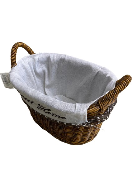 Kulplu Oval Kumaşlı Sepet Küçük Boy 21 x 15 x 17 cm fiyatları