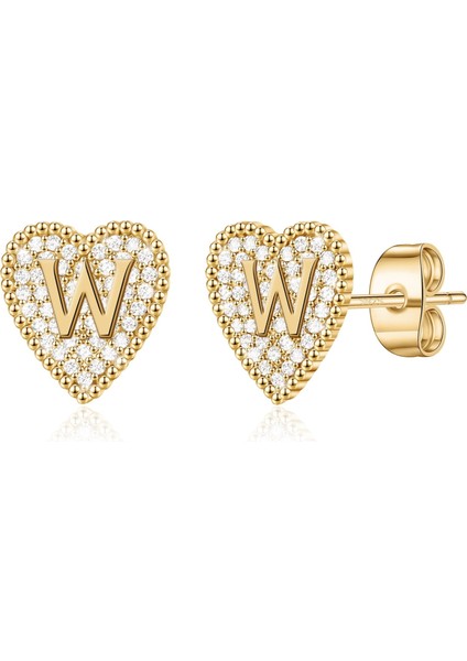 Laatikui Kalp Damızlık Küpe Kız Kübik Küpe Kadınlar Için Yürüyor Kız (Yurt Dışından)