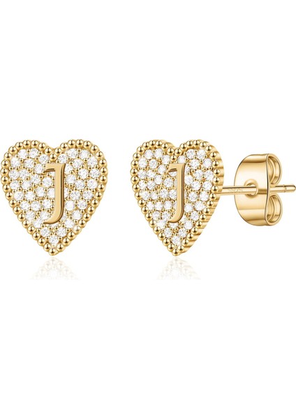 Laatikui Kalp Damızlık Küpe Kız Kübik Küpe Kadınlar Için Yürüyor Kız (Yurt Dışından)