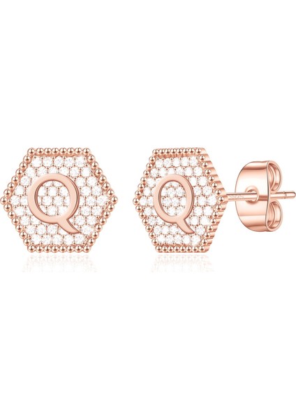 Laatikui Küpe Kız Çocuklar Için S925 Gümüş Post Altın Kaplama Mektup Küpe (Yurt Dışından)