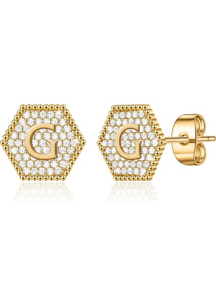 Laatikui Küpe Kız Çocuklar Için S925 Gümüş Post Altın Kaplama Mektup Küpe (Yurt Dışından)