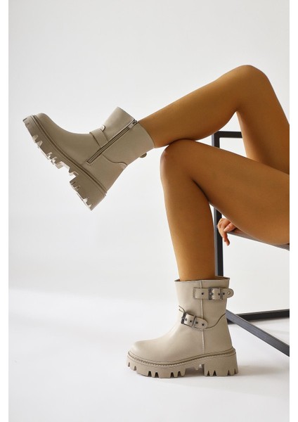 Veneta Krem Kemer Detaylı Bot modelleri