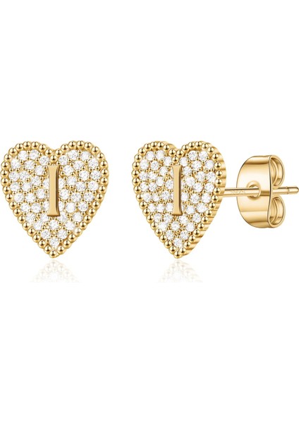 Laatikui Kalp Damızlık Küpe Kız Kübik Küpe Kadınlar Için Yürüyor Kız (Yurt Dışından)