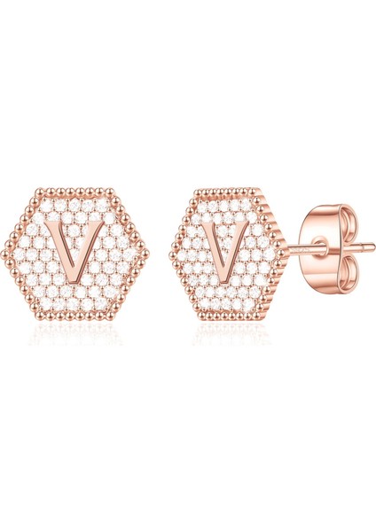 Laatikui Küpe Kız Çocuklar Için S925 Gümüş Post Altın Kaplama Mektup Küpe (Yurt Dışından)