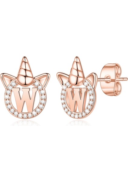 Laatikui Unicorns Kızlar Için Küpe S925 Ayar Gümüş Post Cz Unicorn Küpe 14K Beyaz Altın Kaplama Damızlık Küpe Kızlar Için (Yurt Dışından)