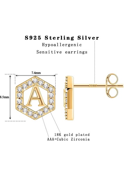 Laatikui Damızlık Küpe Kızlar Için S925 Gümüş 14K Altın Kaplama Kübik Zirkonya Küpe (Yurt Dışından) fiyatları