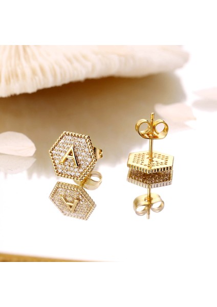 Laatikui Küpe Kız Çocuklar Için S925 Gümüş Post Altın Kaplama Mektup Küpe (Yurt Dışından) fiyatları