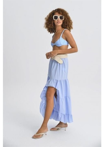 Audrey Fıfrlı Yırtmaç Detay Etek 4037 indirimleri