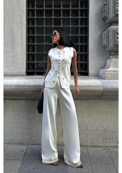 Paulo Gold Düğmeli Yelek Pantolon Takım 9976 modelleri