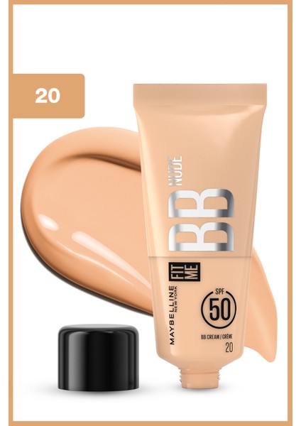 Fit Me Nude Cilt Bakımı Etkili Nemlendirici SPF50 Bb Krem - 20 fiyatları