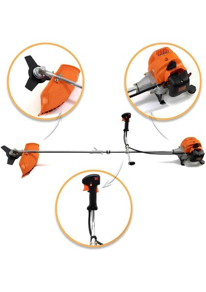 6 Hp Benzinli Yan Tipi Tırpan 62 cc Motor Bahçe Ot Biçme Temizleme fırsatları