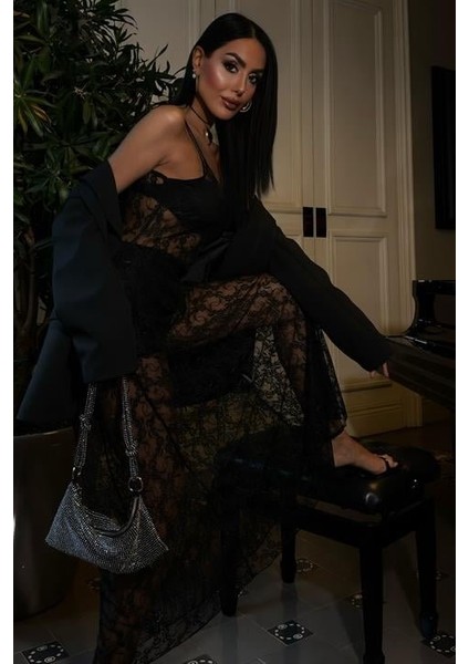 Full Dantel Askılı Elbise 2874