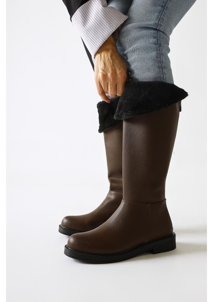 Gigi Kahve Içi Kürklü Katlanabilir Arkadan Fermuarlı Çizme fırsatları