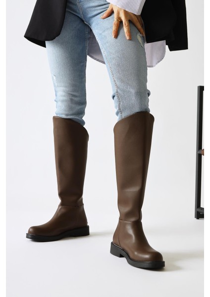 Gigi Kahve Içi Kürklü Katlanabilir Arkadan Fermuarlı Çizme indirimleri