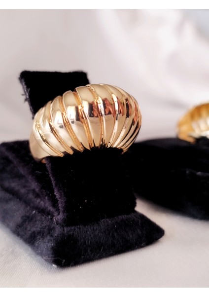 Ladybirdbujiteri Tırtıklı Istiridye Model Bombeli Ayarlanabilir Yüzük modelleri