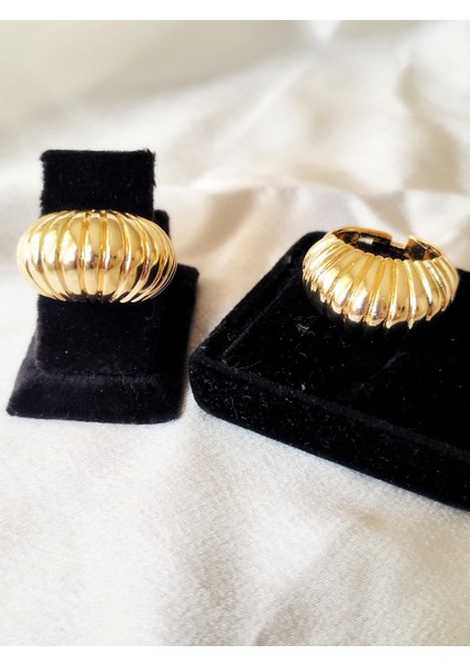 Ladybirdbujiteri Tırtıklı Istiridye Model Bombeli Ayarlanabilir Yüzük indirimleri