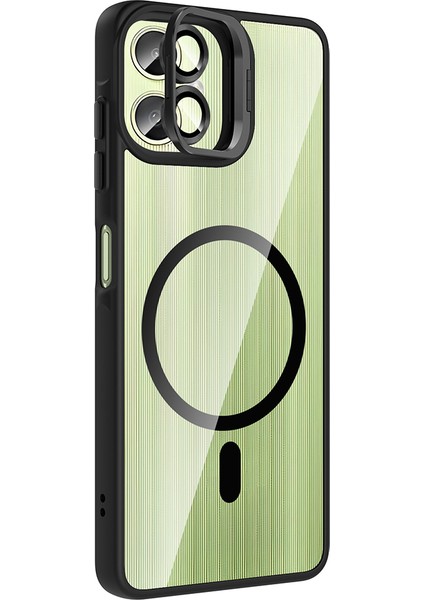 Galaxy A06 Kılıf Standlı ve Kamera Lens Hediyeli M-Safe Şarj Özellikli Zore Etro Kapak fiyatları