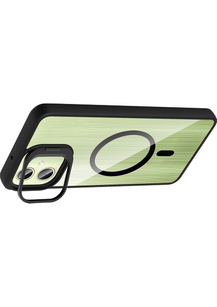 Galaxy A06 Kılıf Standlı ve Kamera Lens Hediyeli M-Safe Şarj Özellikli Zore Etro Kapak modelleri