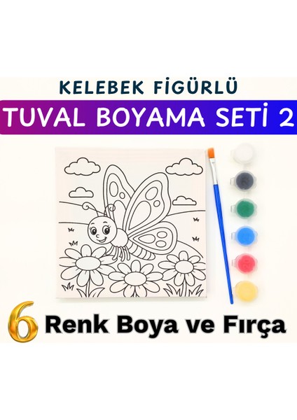 Ahşap Çerçeveli Kanvas Boyama Seti – Çocuklar Için Tuval, Akrilik Boya ve Fırça Seti