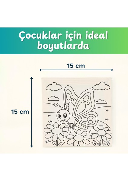 Ahşap Çerçeveli Kanvas Boyama Seti – Çocuklar Için Tuval, Akrilik Boya ve Fırça Seti