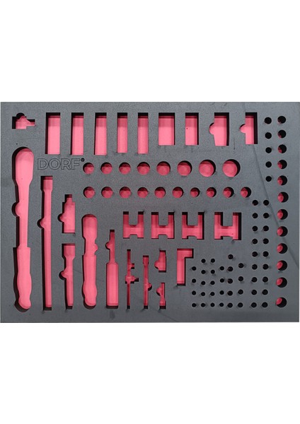Takım Arabası Içi Düzenleyici Boş Eva Organizer Lokma ve Cırcır Kol Için 110 Adet Bölmeli Sünger 55,5cm x 41 cm