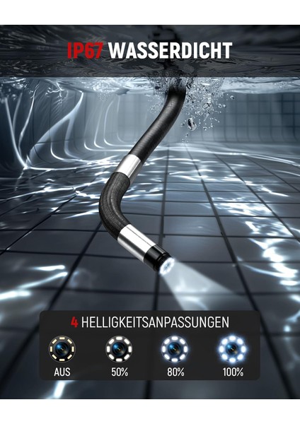 360° Döner Endoskop Kamera – 6.2mm Lens, 4.3" Ekran, 720P Hd Görüntü, 6 LED Işık, IP67 Su Geçirmez, 2 Metre Yarı Sert Kablo, 16GB Hafıza, Sanayi Tipi fırsatları