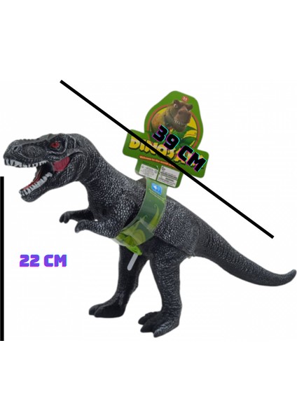 Süper Gerçekci T-Rex Figür Sesli, Yumuşak Dokunuş Büyük Boy 39 cm Dinozor Figür Oyuncak Trex