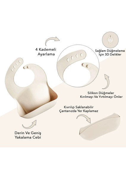 4'lü Silikon Beslenme Seti - Yapboz Puzzle Mama Tabağı Önlük Pipetli Bardak Diş Kaşıyıcı Kaşık Bej modelleri