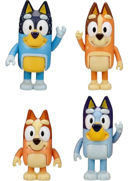 Bluey ve Ailesi 4 Pk Şekil Seti Bluey Bingo Bandit Baba + Chilli Anne fırsatları