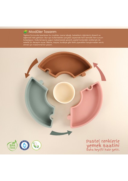 Puzzle Mama Tabağı Kaşık Seti - Silikon Vakum Tabanlı Yapboz Mama Tabağı Silikon Kaşık - Gri Yeşil fiyatları