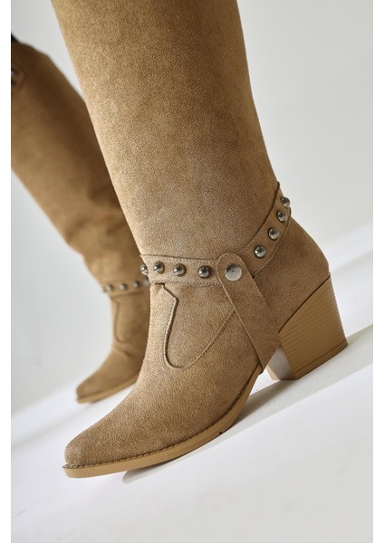 Caarina Vizon Süet Çıkarılabilir Konçlu Çizme-Bot modelleri