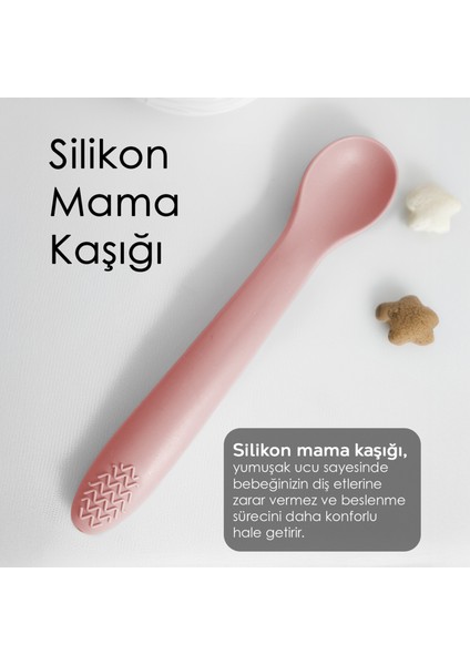 Puzzle Mama Tabağı Kaşık Seti - Silikon Vakum Tabanlı Yapboz Mama Tabağı Silikon Kaşık - Yeşil Pembe modelleri