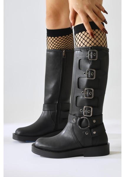 Luella Siyah Kemer Aksesuarlı Fermuarlı Çizme fırsatları