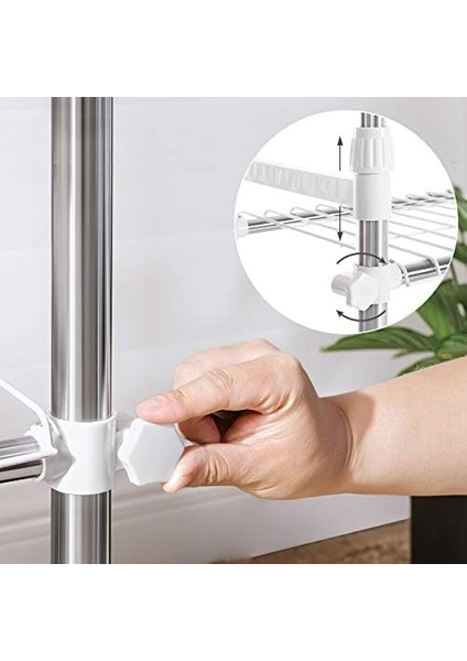 Elbise Askısı, 95-172 cm Ayarlanabilir 2 Ayakkabı Raflı, Paslanmaz Çelik Kaplama Borular, LLR03W modelleri