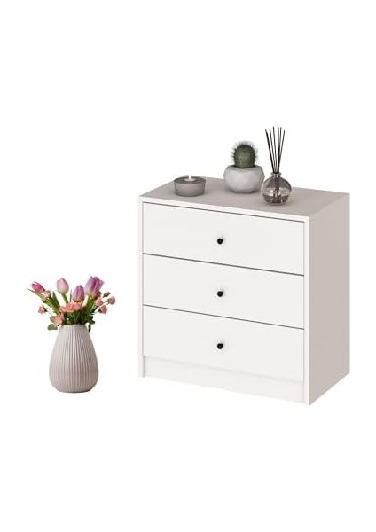 SFR103-BEYAZ 3 Çekmeceli Şifonyer Komodin modelleri